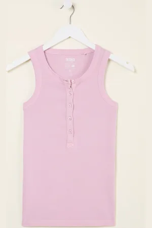 Fat Face FatFace Rachel Light Pink Rib Vest AU 24