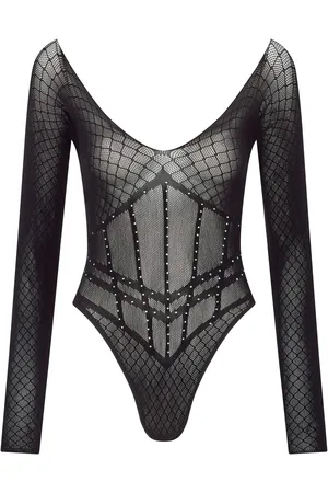 Ann Summers Black Kallie Diamante Corset Style Body M-L