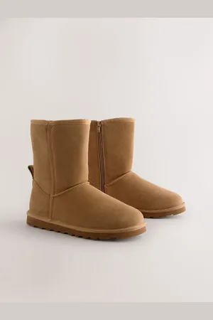 Next Tan Brown Suede Faux Fur Lined Midi Boots AU 11 (EU 43)