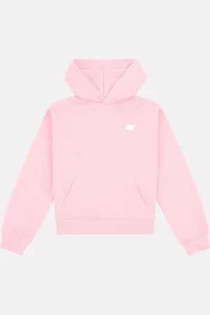 New Balance Pink Small Girls Brush Back Logo Hoodie 7