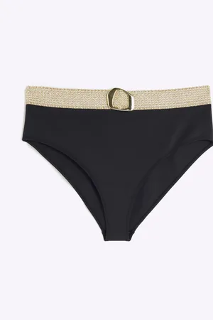 River Island Black Plus Elastic High Waisted Buckle Briefs 22