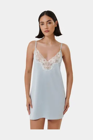 BlueBella Blue Isabella Luxury Satin Short Chemise AU 14