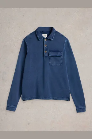 White Stuff Blue Brampton Collared 100% Cotton Sweater XXL