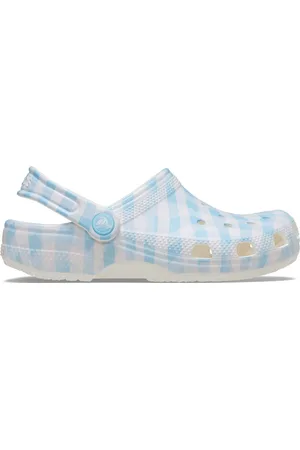 Crocs Blue Kids Gingham Clogs US 4 (UK 3)