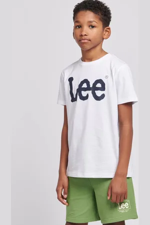 Lee White Boys Wobbly Graphic Print 100% Cotton T-Shirt 7