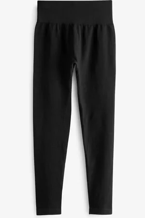 Next Black Ribbed Seamless High Waist Leggings XS