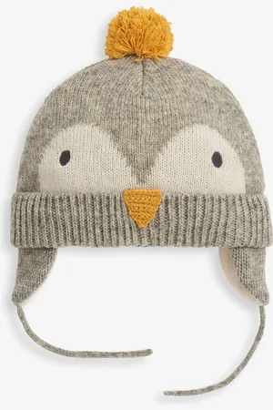 JoJo Maman Bébé Marl Grey Penguin Hat 1