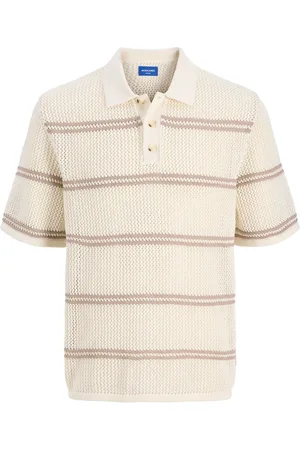 JACK & JONES Knitted Stripe Polo Shirt large