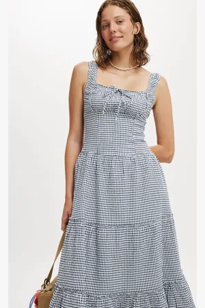 Cotton On Aria Corset Detail Maxi 100% Cotton Dress AU 8
