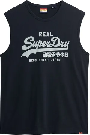 Superdry Navy Vintage Logo Kiss Print Relaxed Vest Top M