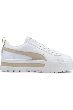PUMA White Women Mayze Trainers AU 6 (EU 37)