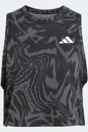 adidas Black Train Essential Minimal All Over Print Vest AU 20-22