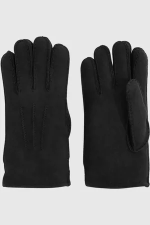 Reiss Black Agon Shearling Gloves S