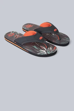 Animale Black/Orange Mens Jekyl Flip Flops AU 8 (EU 42)