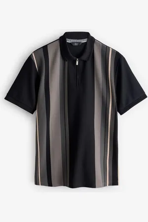 Next Vertical Stripe Quarter Zip Polo Shirt XL
