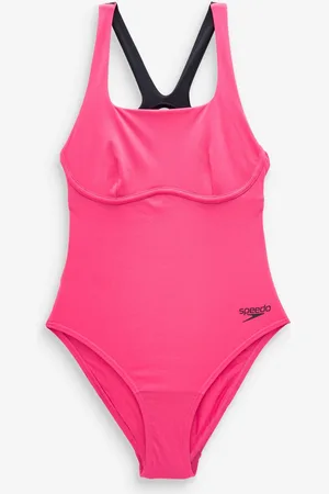 Speedo Pink Flex Band Swimsuit with Built in Swim Bra AU 16
