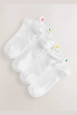 Next Tropical Embroidered Motif Trainer Socks 4 Pack One