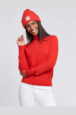U.S. Polo Assn. U. S. Polo Assn Orange Womens Roll Neck Fine Knit Jumper S
