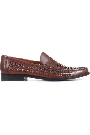 JONES BOOTMAKER Riverside Woven Leather Loafers AU 10 (EU 44)