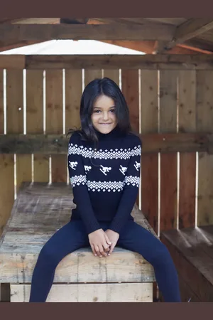 The Little Tailor Kids Slim Fit Ski Design Knitted Christmas Jumper 3