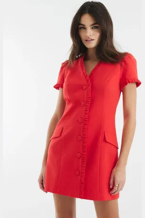 River Island Frill Linen Tailored Dress 10
