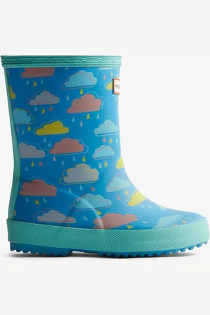 Hunter Kids Blue First Rain Cloud Print Wellies AU 4 (EU 20)