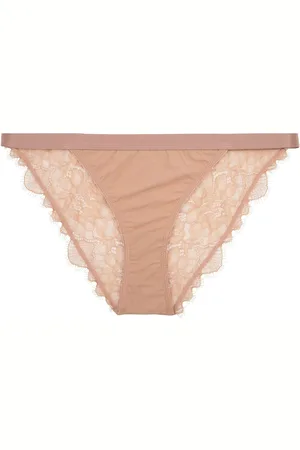 LOVE Stories Light Brown Wild Rose Lace Briefs M