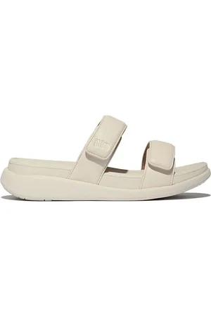 FitFlop Black F-mode Go Adjustable Flatform Two-bar Slides AU 10 (EU 42)
