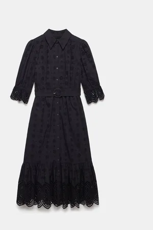 mint&berry Broderie 100% Cotton Midi Dress AU 18