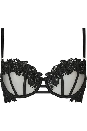 Ann Summers Black Irreplaceable Floral Guipure Non Padded Balcony Bra 36 E