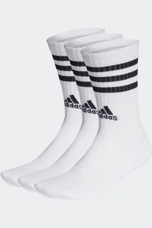 adidas Off White 3-Stripe Crew Length Socks 3 Pack UK 8.5