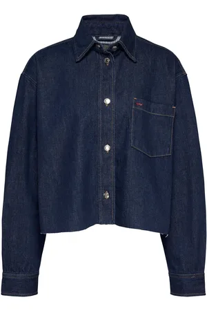 Tommy Hilfiger Blue Cropped Denim Shirt Jacket M