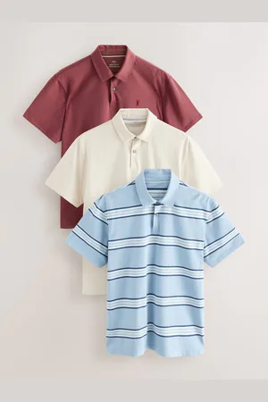 Next Regular Fit Short Sleeve Jersey Polo Shirts 3 Pack L