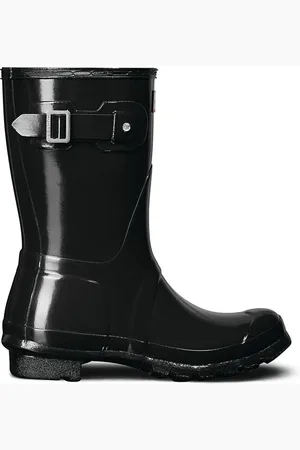 Hunter Womens Original Short Gloss Black Wellies AU 7 (EU 38)