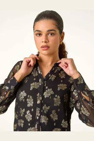 Roman Shimmer Foil Floral Shirt AU 20