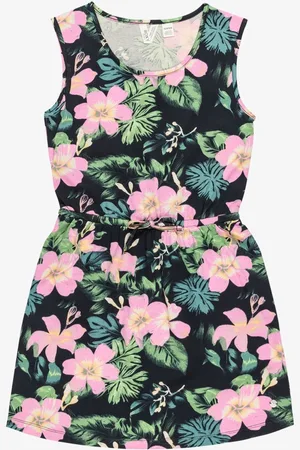 Roxy Tropical Print Surfs Up Sleeveless 100% Cotton Dress 12 Years (152cm)