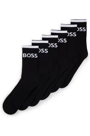 HUGO BOSS Black Stripe Sporty 6 Pack Ribbed Socks S-M