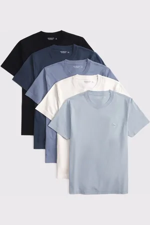 Abercrombie & Fitch Blue 100% Cotton Short Sleeve Crew Neck T-Shirts 5 Pack xsmall