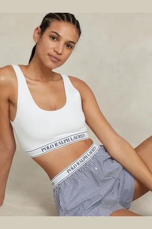 Ralph Lauren White Essentials Scoop Cropped White Bra xsmall