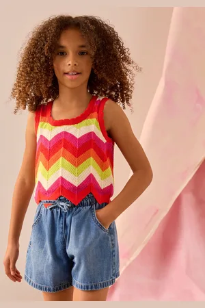 Next Orange/White Zigzag Knitted 100% Cotton Vest (3-16yrs) 5 Years (110cm)