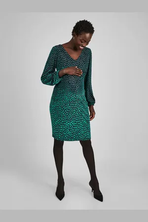 JoJo Maman Bébé Devore Spot V-Neck Maternity Mini Dress S