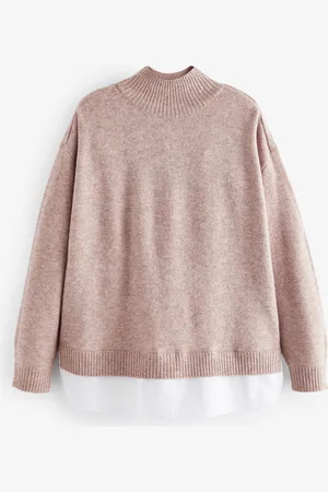 Next Oatmeal Roll Neck Shirt Back Poncho M