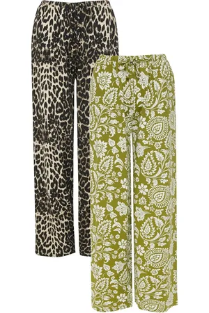 Threadbare Animal Jersey Wide Leg 100% Cotton Trousers 2 Pack 10