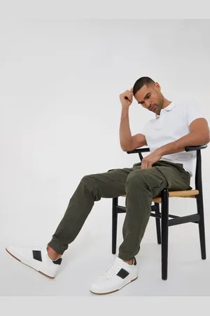 Threadbare Khaki Cotton Jogger Style Cargo Trousers With Stretch M