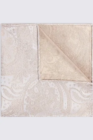 Moss Champagne Wedding Paisley Pocket Square One