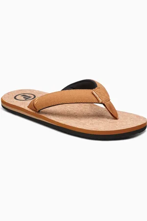 FoamLife Brown Mens Mully Cork Flip Flops AU 8 (EU 42)