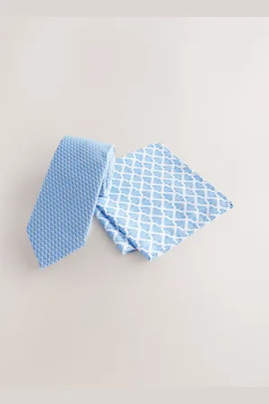 Next Blue Tie and Pocket Square Set One