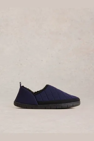White Stuff Blue Nylon Puffer Slippers AU 11 (EU 45)