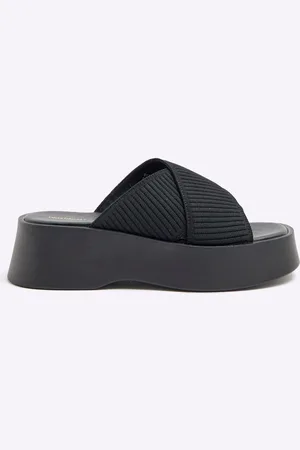 River Island Black Flatform Mule Sandals AU 7 (EU 38)