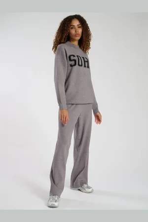South Beach Grey Knitted Wide Leg Joggers XS